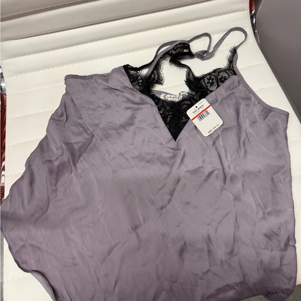 Free people Lavender Lace Trim Cami Top
